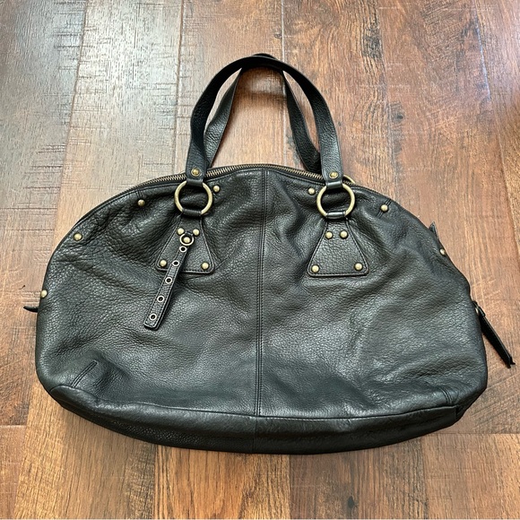 7 FOR ALL MANKIND black leather shoulder bag - Picture 4 of 12